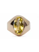 Žlutý Perydot Original Vintage 14k vinobraní prsten klasický vinobraní Vrc077